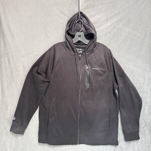 Eddie Bauer Hoodie Mens XL Black FreeDry Motion Full Zip Fleece Athletic